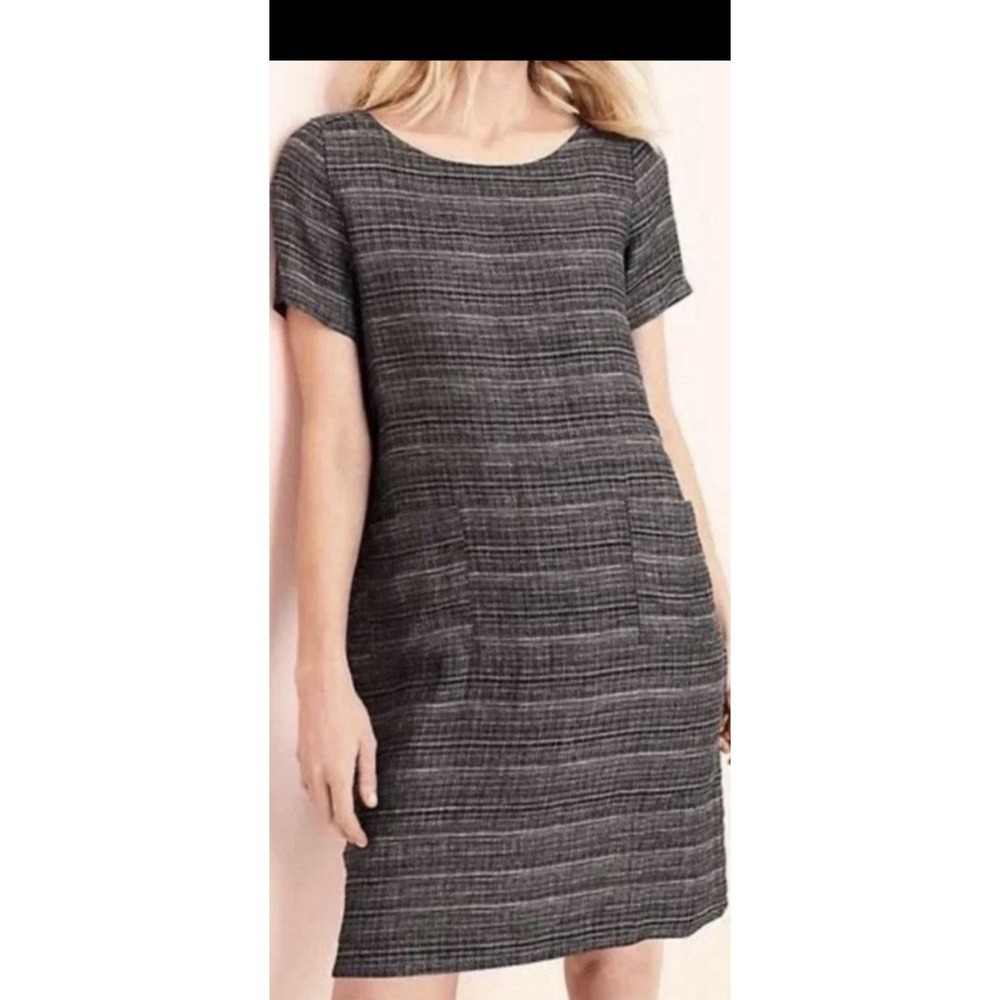 Eileen Fisher Coastline 100% Organic Linen Shift Dress Large Oversized (R1)